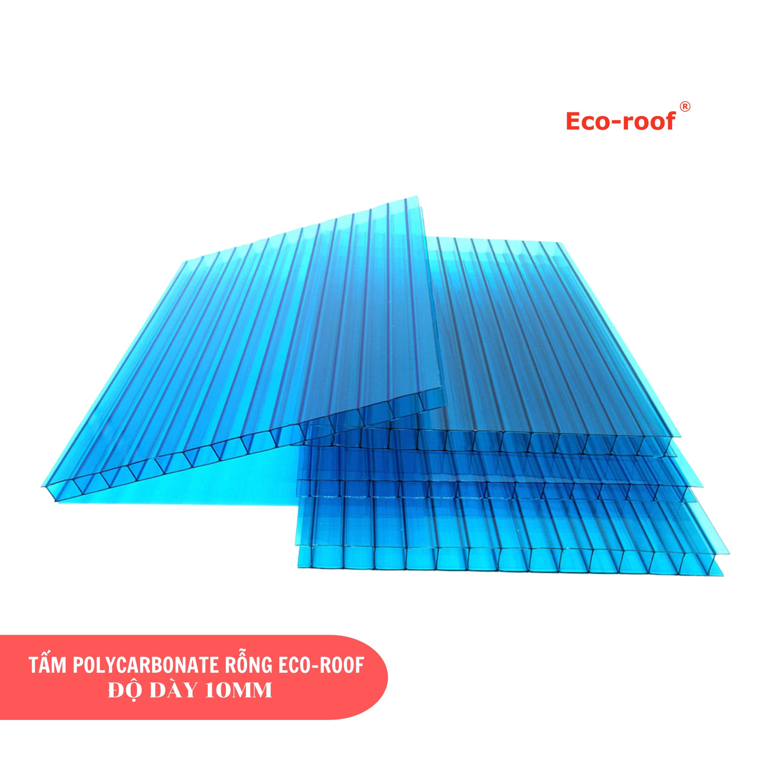 [PHỔ THÔNG] TẤM POLYCARBONATE ECO-ROOF DẠNG RỖNG 10MM