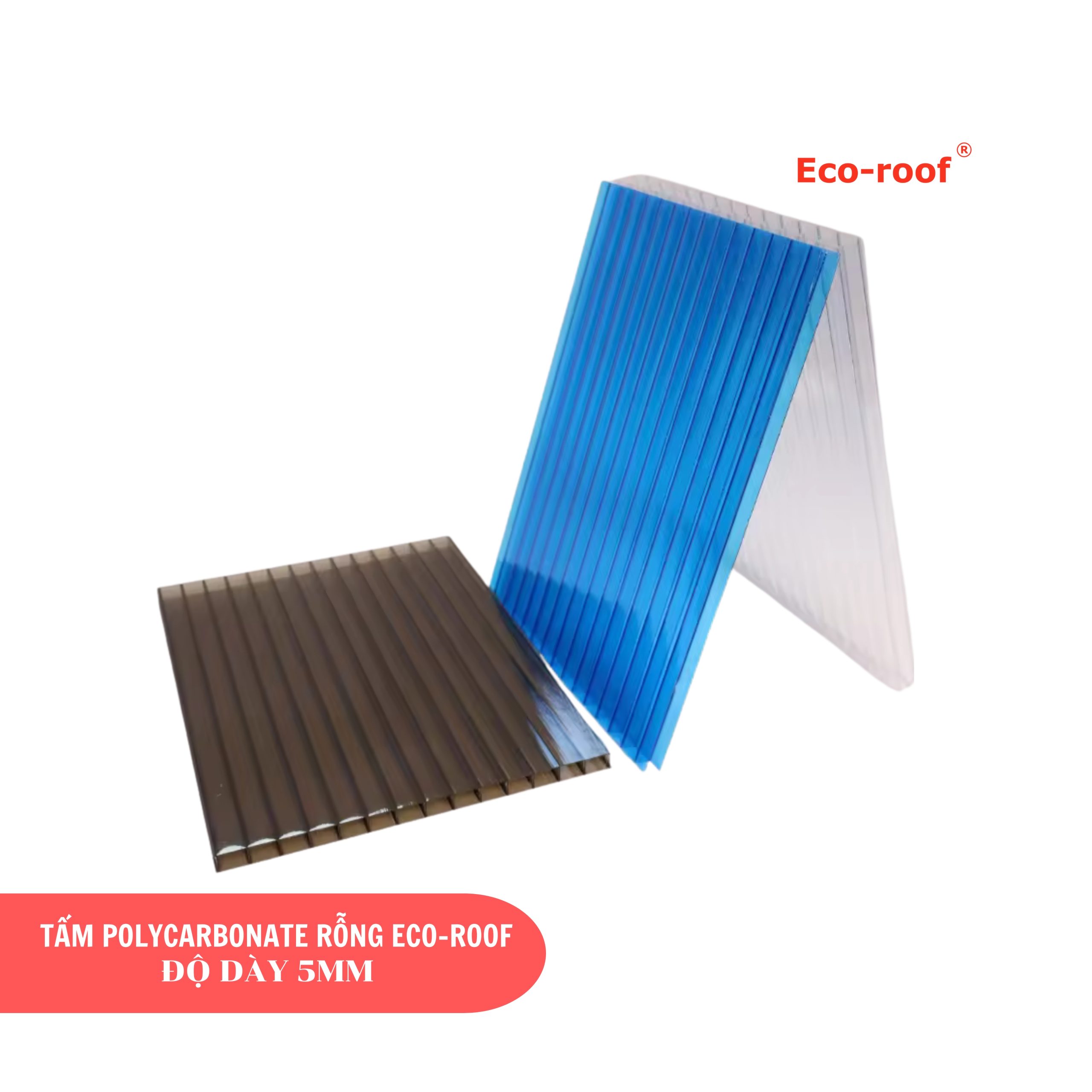 [CAO CẤP] TẤM POLYCARBONATE SKYLITE DẠNG RỖNG 5MM