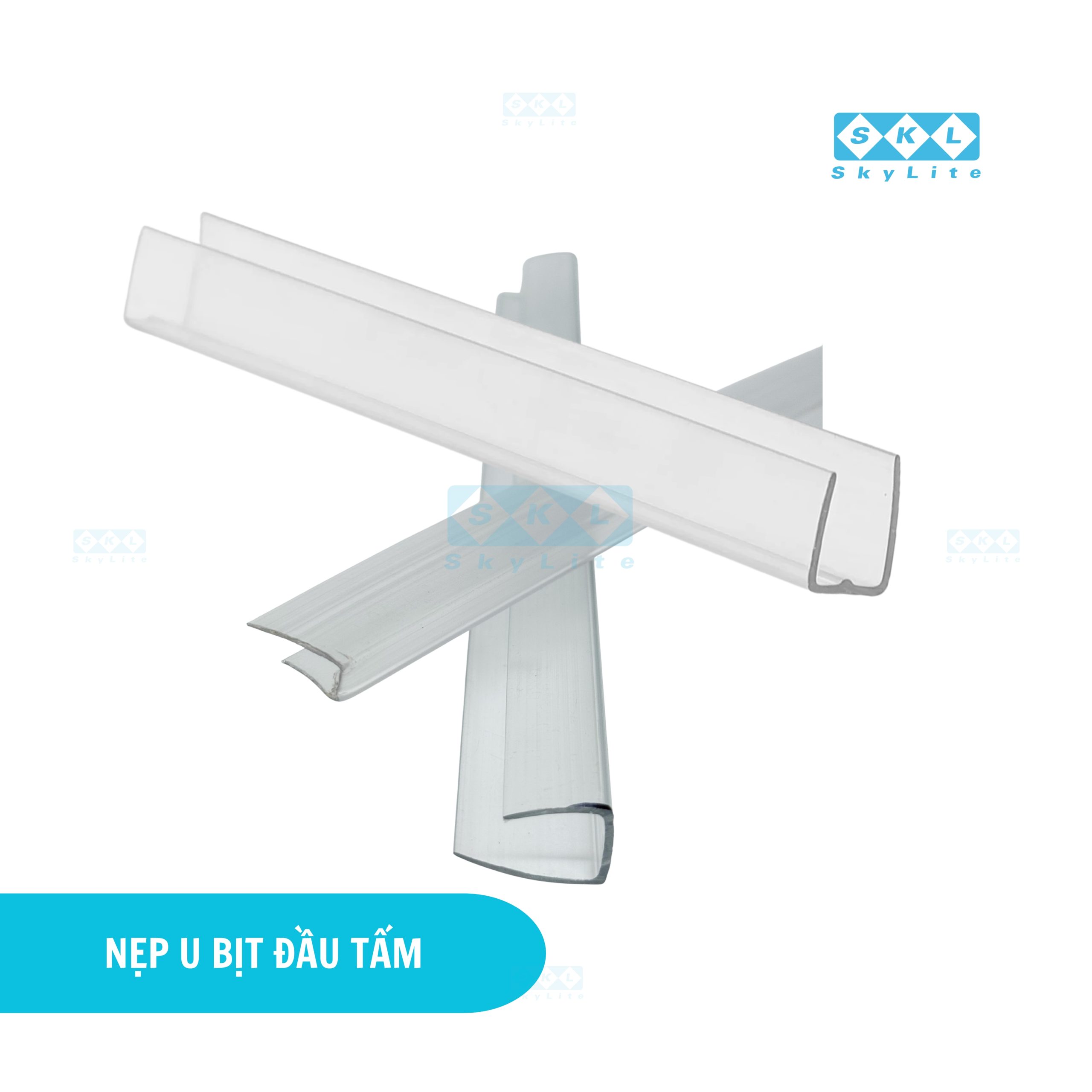 nẹp polycarbonate chữ U dùng thi công tấm lợp lấy sáng