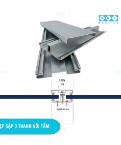 Nẹp sập nhôm 3 thanh trắng